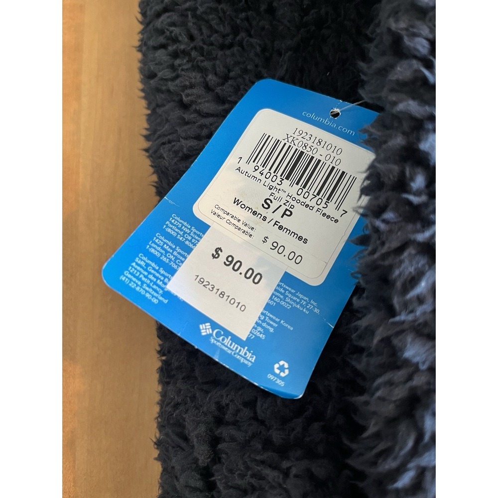 Columbia Women's Autumn Light Hooded Fleece Full Zip NEW Sz S Small Black - Picture 9 of 9